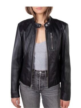Superdry Leather Racer  Jacket sz M